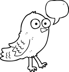 speech bubble cartoon bird