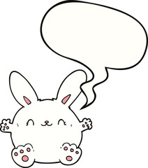 cute cartoon rabbit and speech bubble