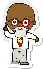 sticker of a cartoon professor