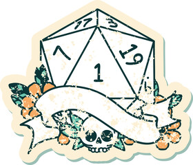 natural one d20 dice roll illustration
