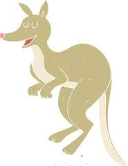 flat color illustration of a cartoon kangaroo