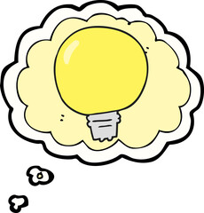 thought bubble cartoon light bulb