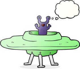 thought bubble cartoon flying saucer