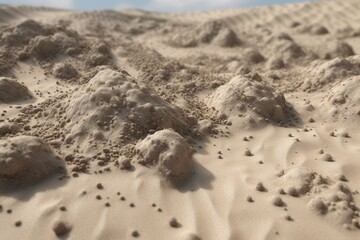 A close-up of a natural surface, such as sand or snow, with interesting texture and detail, Generative AI