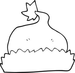 black and white cartoon santa hat