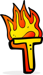 cartoon flaming letter