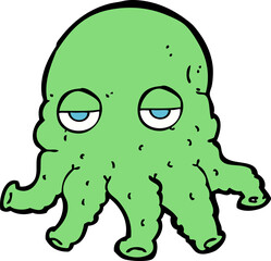 cartoon alien squid face