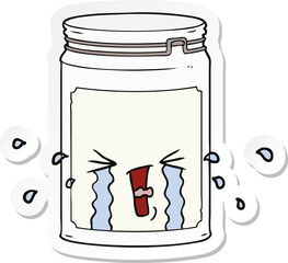 sticker of a cartoon glass jar