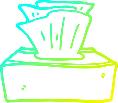 recommend clip art: cold gradient line drawing cartoon box of tissues