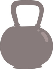 flat color illustration of a cartoon 40kg kettle bell weight