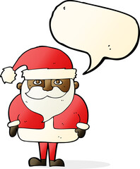 cartoon santa claus with speech bubble