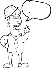 speech bubble cartoon businessman