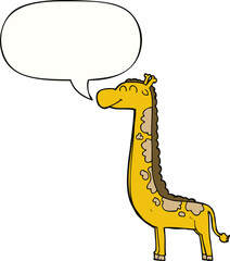 cartoon giraffe and speech bubble