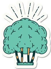 sticker of tattoo style tree