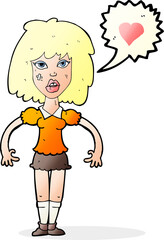cartoon tough woman in love