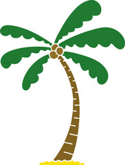 quirky hand drawn cartoon palm tree