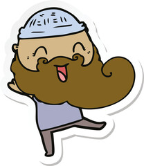 sticker of a happy bearded man
