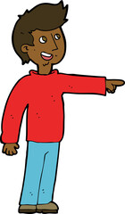 cartoon happy man pointing and laughing