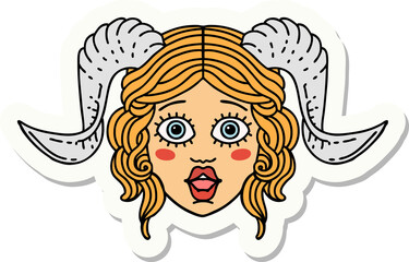 tiefling character face sticker