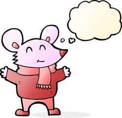 cartoon mouse with thought bubble