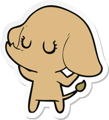 sticker of a cute cartoon elephant