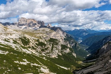 Beautiful view of the Dolomites Mountains UNESCO world heritage in South Tyrol, Italy