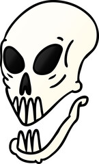 gradient cartoon doodle of a skull head