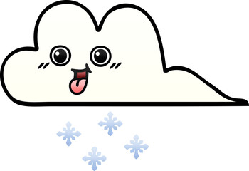 gradient shaded cartoon snow cloud