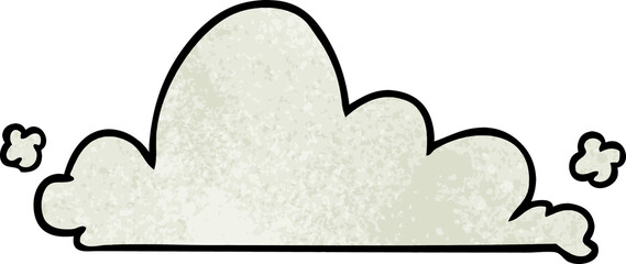 textured cartoon doodle of a white cloud
