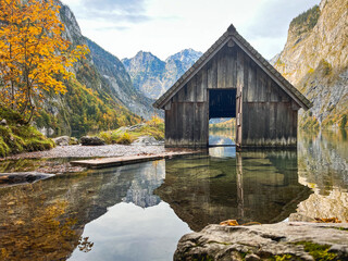 wooden house on the lake