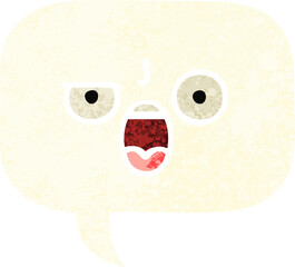 retro illustration style cartoon speech bubble