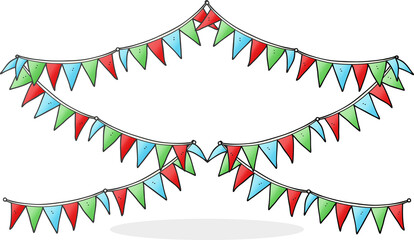 Obraz premium cartoon bunting flags