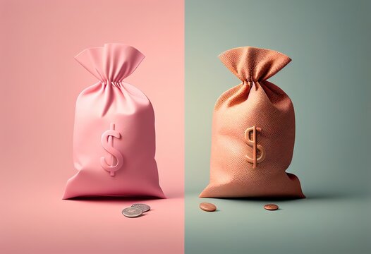 Money bags icon money saving concept. Difference money illustration. AI generative.