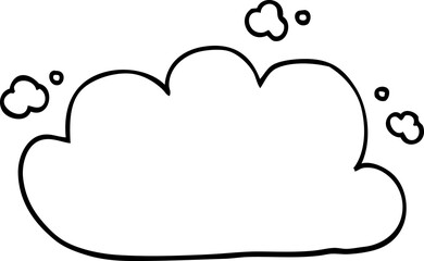 line drawing cartoon white cloud