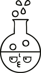 line drawing cartoon test tube