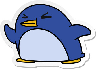 sticker cartoon kawaii of a cute penguin