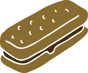 cartoon doodle chocolate biscuit