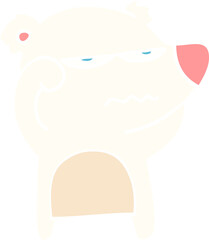 angry bear polar flat color style cartoon
