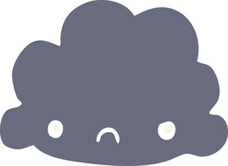 flat color style cartoon cloud