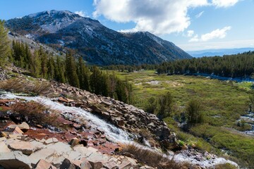 Beautiful landscape of Galena creek falls in Mount Rose Wilderness, Nevada, United States