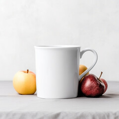 White Coffee Cup Mockup, Professional Coffee Mug with natural items in the background
