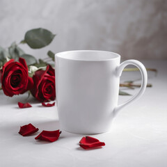 White Coffee Cup Mockup, Professional Coffee Mug with natural items in the background