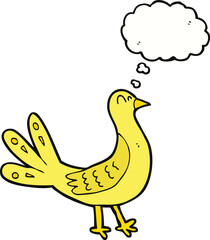 cartoon bird with thought bubble