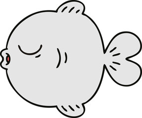 quirky hand drawn cartoon fish