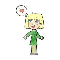 cartoon woman in love
