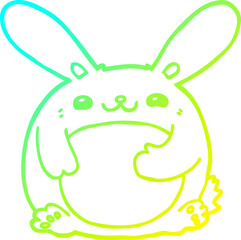 cold gradient line drawing cartoon rabbit