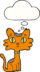 cartoon cat and thought bubble