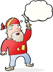 cartoon pirate with thought bubble
