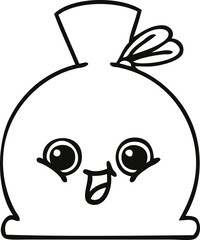 line drawing cartoon sack