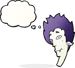 cartoon vampire head with speech bubble